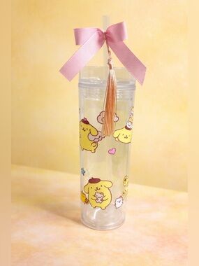 💛 Pompompurin Kids Tumbler 16 oz – Straw Cup w/ Lid – Spill Resistant
